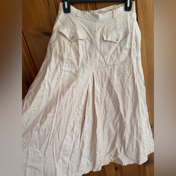 ❤️100% Linen Vintage Blush Pink Riding Skirt - Picture 4 of 8
